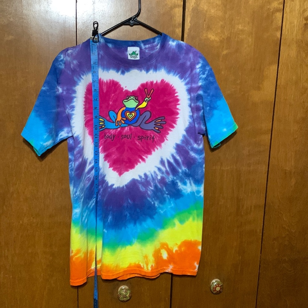 PEACE FROGS 🐸- BODY•SOUL•SPIRIT TYE DYE T-SHIRT (M)